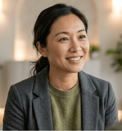 Warm portrait of a smiling woman representing the Healer archetype.